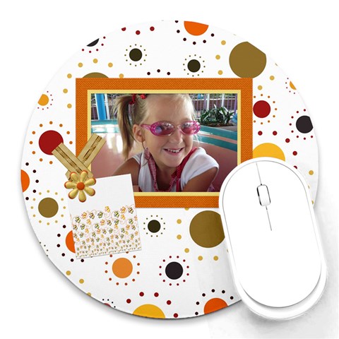 Tangerine Breeze Round Mousepad 1 By Lisa Minor Front