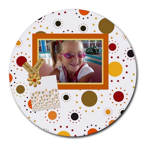 Tangerine Breeze Round Mousepad 1 By Lisa Minor Front