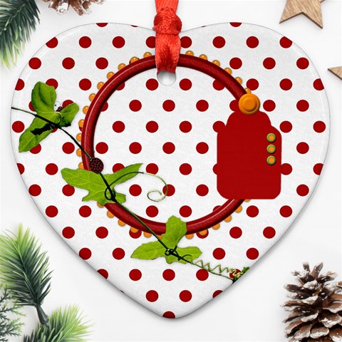 Miss Ladybugs Garden Heart Ornament 1 By Lisa Minor Front