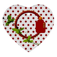 Miss Ladybugs Garden Heart Ornament 1 - Ornament (Heart)