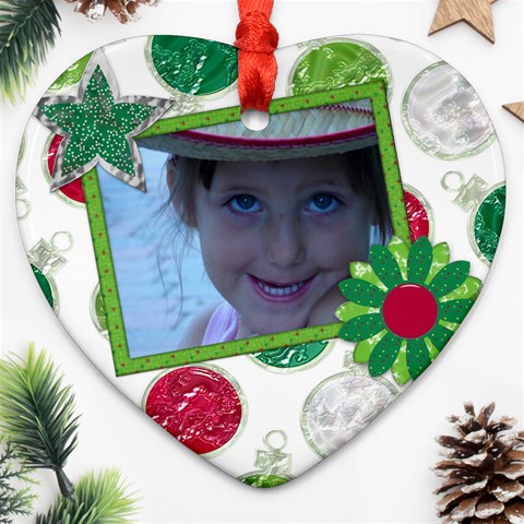 Merry And Bright Heart Ornament 1 By Lisa Minor Front