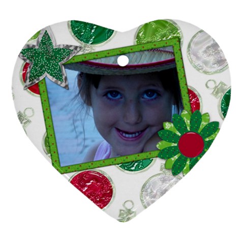 Merry And Bright Heart Ornament 1 By Lisa Minor Front