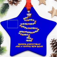 Merry Christmas blue - Ornament (Star)