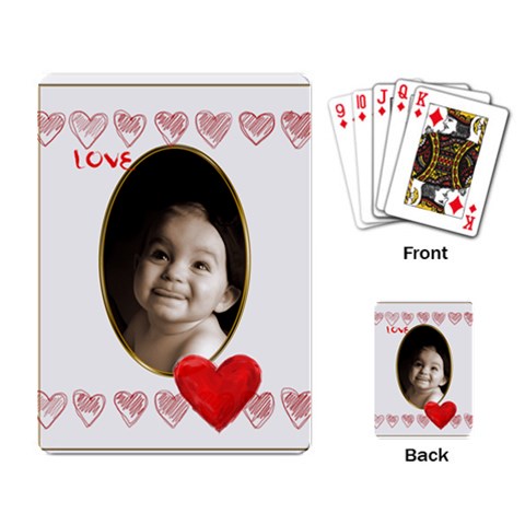 Love Heart Gold Vignette Playing Cards By Catvinnat Back