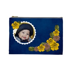 L- cosmetic Case Yellow and Brown flowers (7 styles) - Cosmetic Bag (Large)