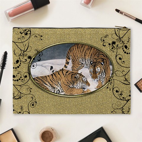 Golden Oval Extra Large Cosmetic Case By Catvinnat Back
