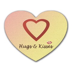 Hugs &  Kisses - Heart Mousepad