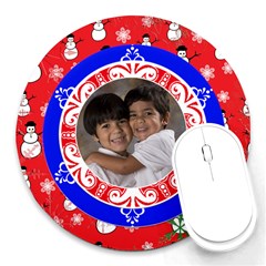 snowman mouse pad - Round Mousepad