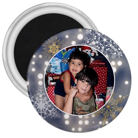 Xmas Swirl 3 Inch Magnet 03 By Ivelyn Front