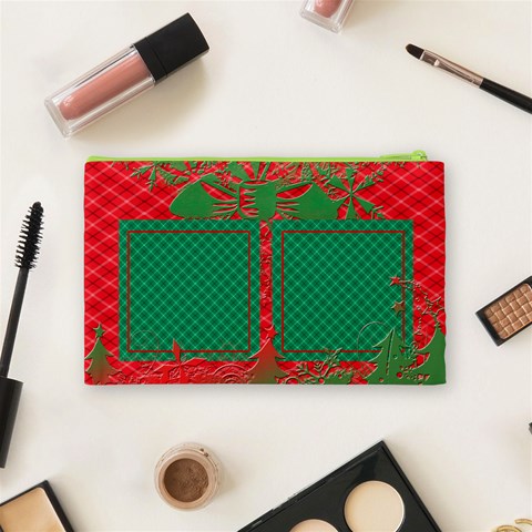 Xmas Swirls Cosmetic Bag By Ivelyn Back
