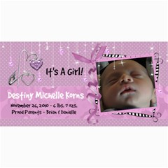8x4 Birth Announcement Card Girl - 4  x 8  Photo Cards