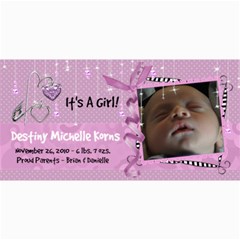 8x4 Birth Announcement Card Girl