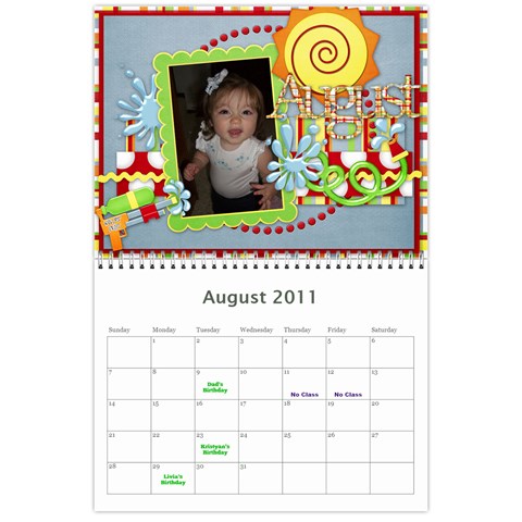 2011 Calendar 2 By Tiffany Frogley Aug 2011