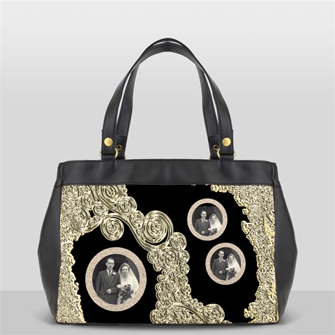 Golden Wedding Tripple Frame Oversized Office Handbag By Catvinnat Back