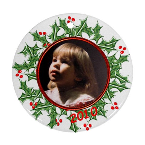 Ornament Round Template Holly By Laurrie Front