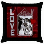 Valentine Love Throw Pillow Case - Throw Pillow Case (Black)