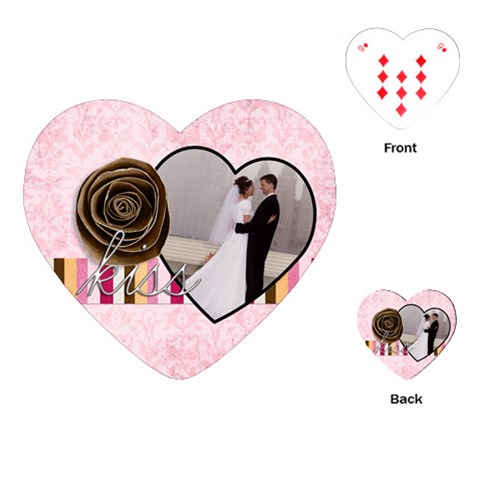 Kiss Valentine Heart Playing Cards By Sheena Front