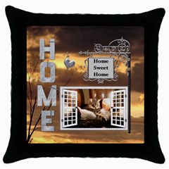 Home Sweet Home Throw Pillow Case - Throw Pillow Case (Black)