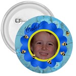 Bees and Flower Blue - 3  Button