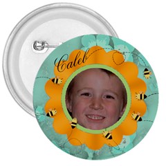 Bees and Flower Orange and Aqua - 3  Button