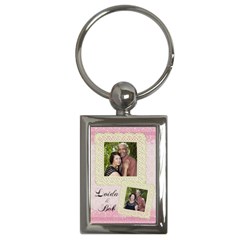 pink old victorian wallpaper keychain - Key Chain (Rectangle)