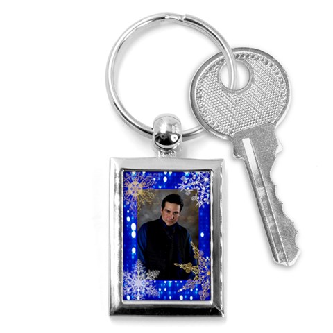 Blue Light W/snowflakes Keychain By Ivelyn Front