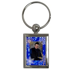 blue light w/snowflakes keychain - Key Chain (Rectangle)