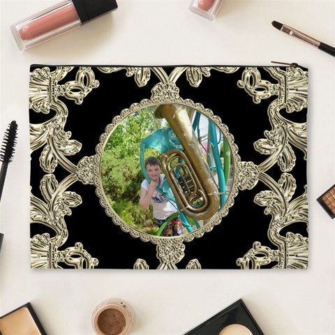 Liquid Gold Extra Large Cosmetic Bag By Catvinnat Back