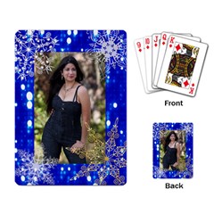 gray light w/snowflakes playing cards - Playing Cards Single Design (Rectangle)