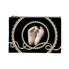 Liquid gold Footprints Cosmetic Bag Large - Cosmetic Bag (Large) Liquid gold Footprints Cosmetic Bag Large - Cosmetic Bag (Large)