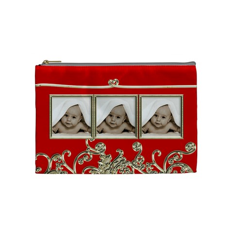 Triple Trouble Liquid Gold Cosmetic Bag Medium By Catvinnat Front