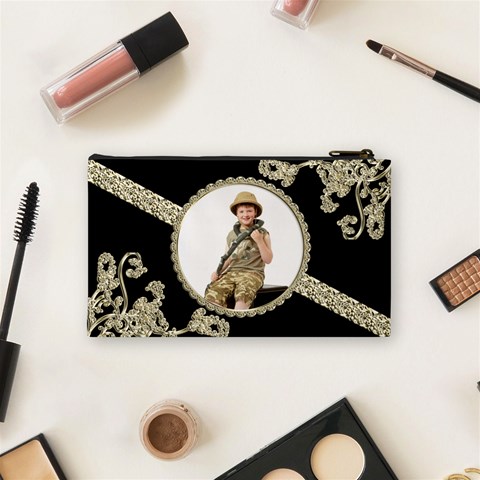 Liquid Gold Ribbon Small Cosmetic Bag By Catvinnat Back