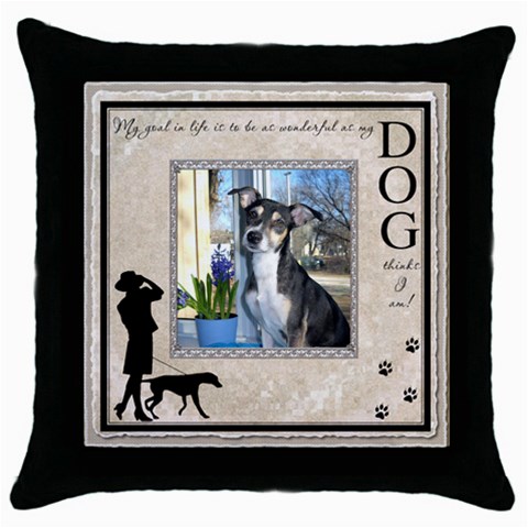 Dog Throw Pillow Case By Lil Front