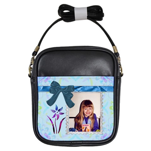 Pretty Blue Girls Sling Bag By Lil Front