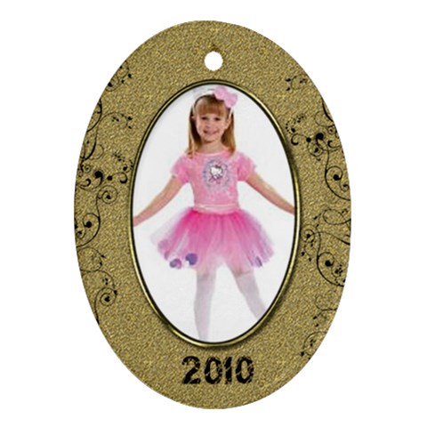 Gold Oval 2010 Ornament By Catvinnat Front