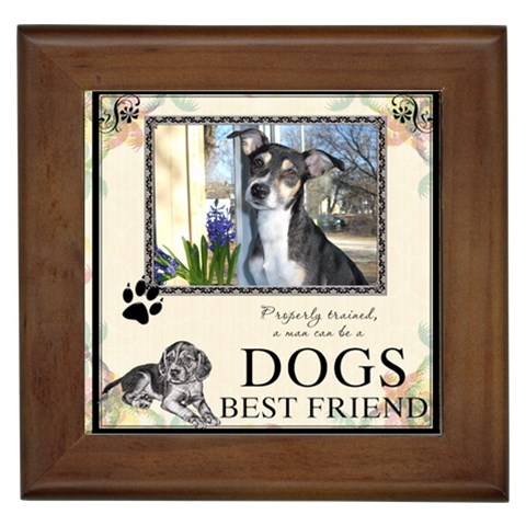 Dogs Best Friend Framed Tile By Lil Front
