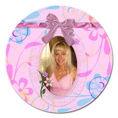 Pretty Pink 5  Magnet - Magnet 5  (Round)