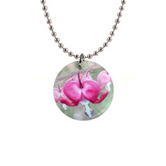 Bleeding Heart 2 - 1  Button Necklace