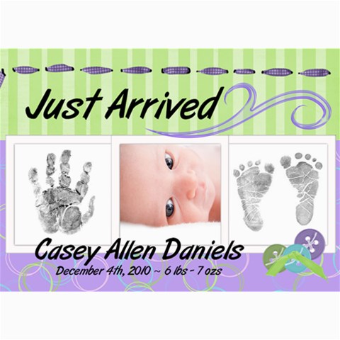 7x5 Photo Card Just Arrived Baby Boy By Laurrie 7 x5  Photo Card - 1