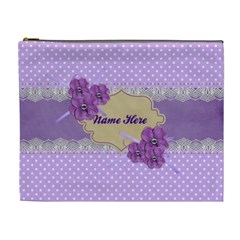 Cosmetic Case- XL- Violet with Lace - Cosmetic Bag (XL) Cosmetic Case- XL- Violet with Lace - Cosmetic Bag (XL)