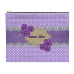 Cosmetic Case- XL- Violet with Lace - Cosmetic Bag (XL)