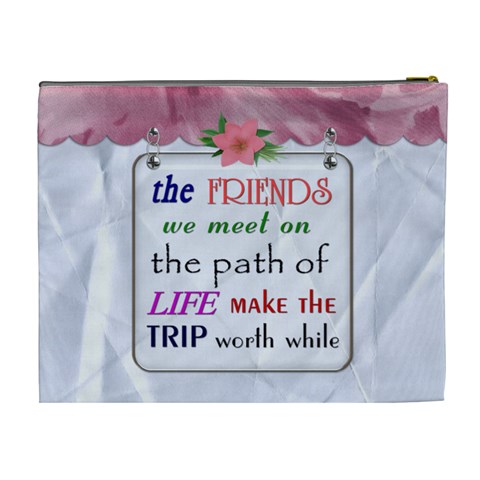 The Friends We Meet     Xl Cosmetic Bag By Lil Back