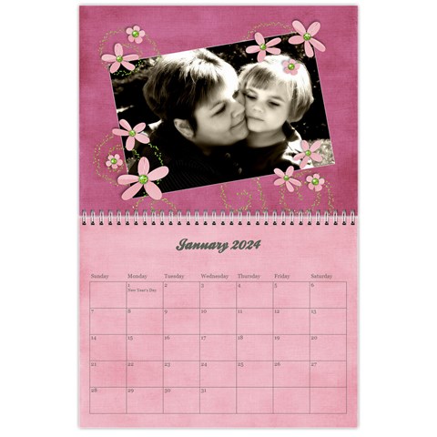 Pinky Green 2024 Calendar By Mikki Jan 2024