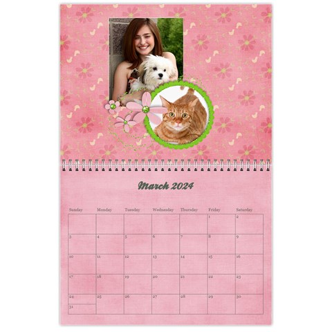 Pinky Green 2024 Calendar By Mikki Mar 2024