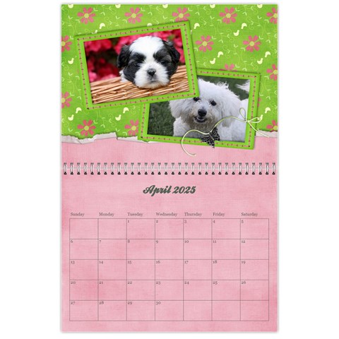 Pinky Green 2025 Calendar By Mikki Apr 2025