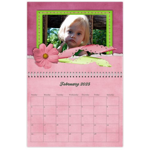 Pinky Green 2025 Calendar By Mikki Feb 2025