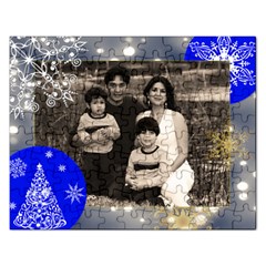 xmas gray light w/snowflakes puzzle - Jigsaw Puzzle (Rectangular)