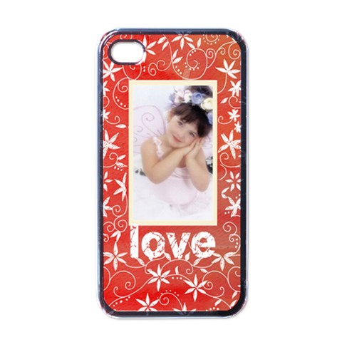 Red Floral Love Valentines I Phone Case By Catvinnat Front