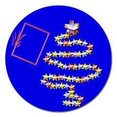 Christmas tree blue - 5  magnet - Magnet 5  (Round)