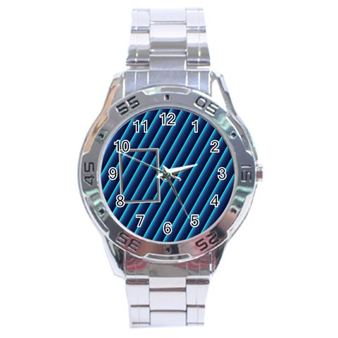 Blue Metal Stainless Steel Watch By Daniela Front